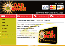 Tablet Screenshot of johnnywashcard.com